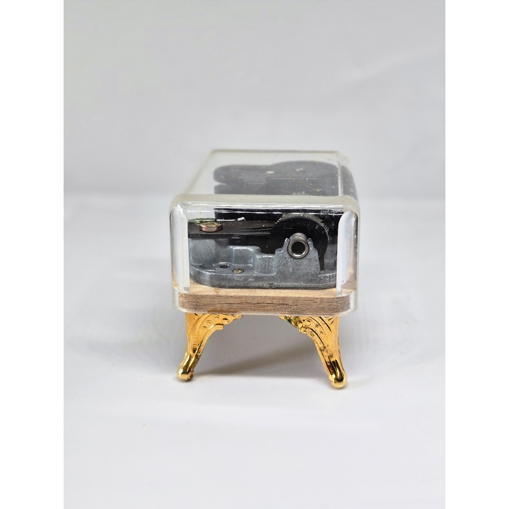 Vintage Music Box on Gold Tone Stand - Plays "Peter Cottontail"!